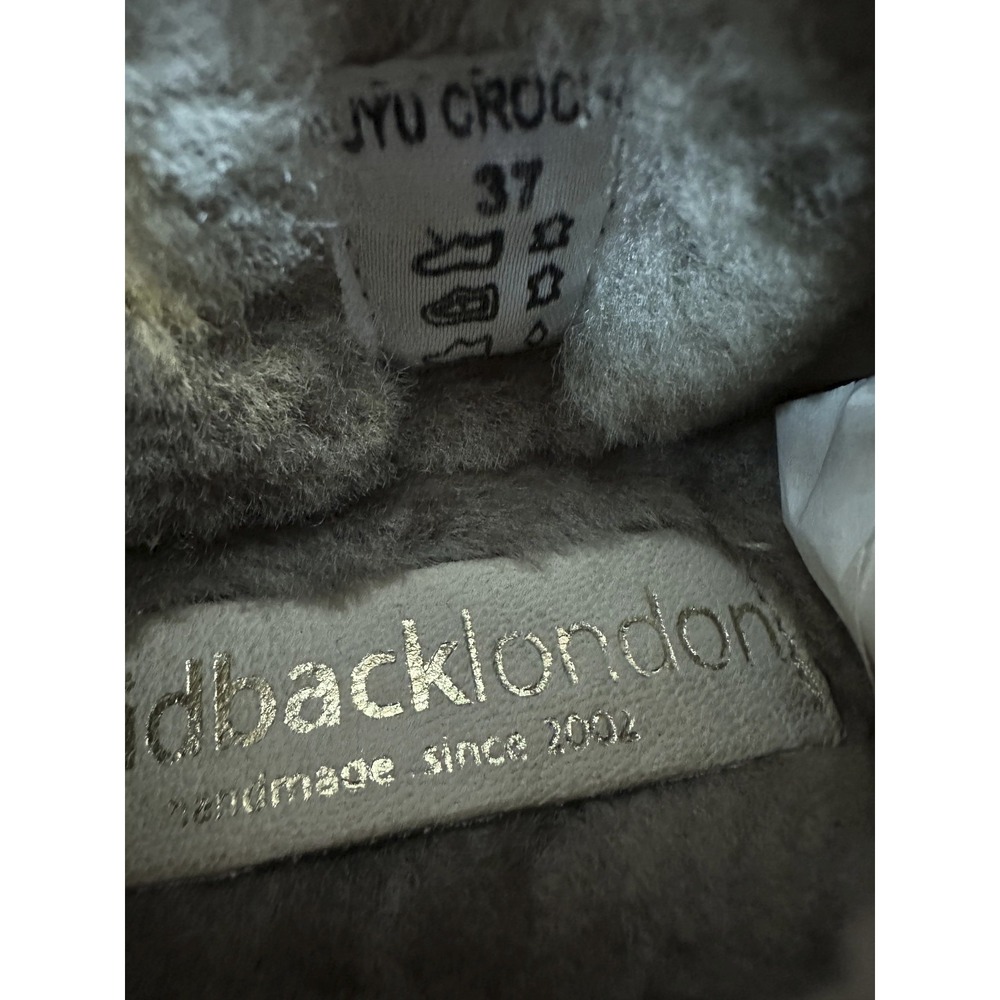 Laidback London Printed Embroidered Suede Slippers Size 37 US 6 Shearling Anthro - Picture 8 of 16